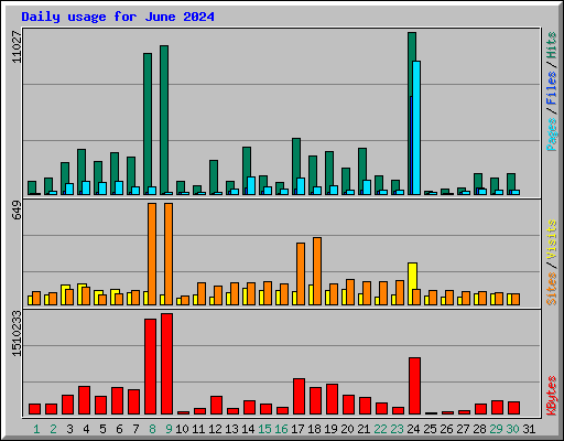 Daily usage for June 2024