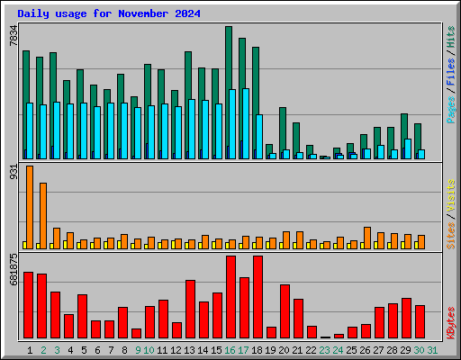 Daily usage for November 2024