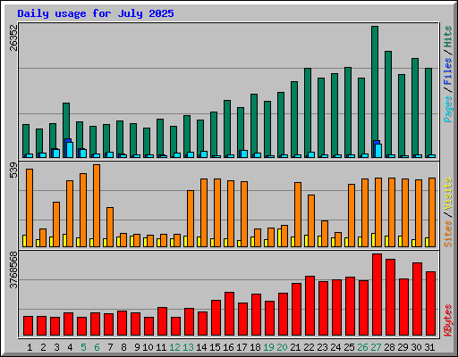Daily usage for July 2025