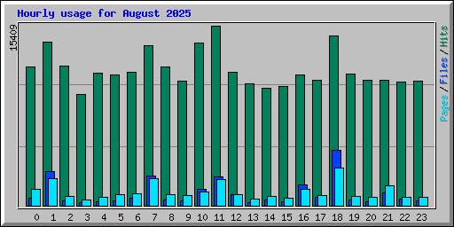 Hourly usage for August 2025